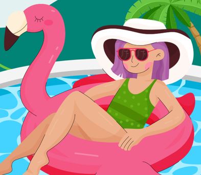 Bild Sommerferien Pool Klein